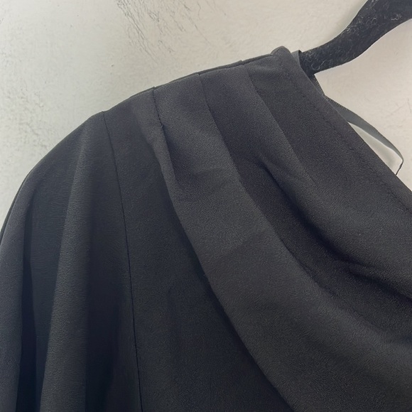 Hutch One Shoulder Faux Feather Mini Dress in Black Size M - Picture 4 of 5